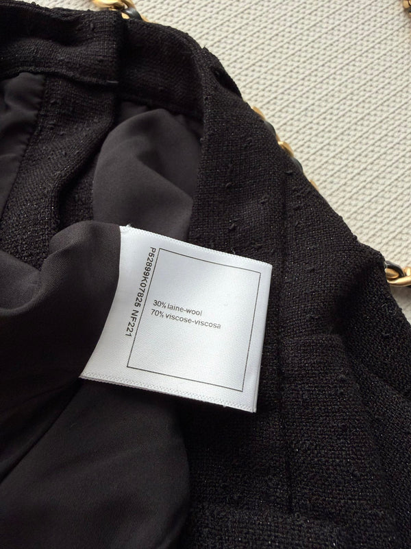 CC 26s Flared Trousers Black Wool Viscose 338888