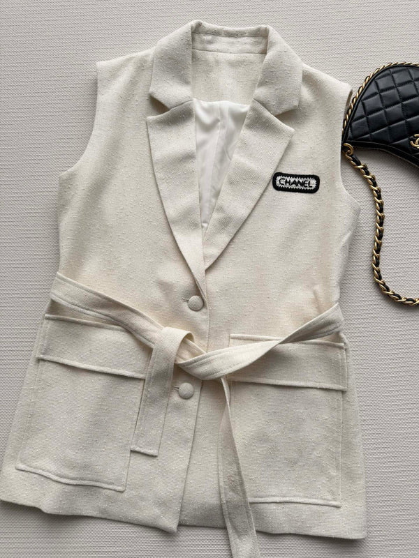CC 26s Vest Ivory Wool Viscose 338886