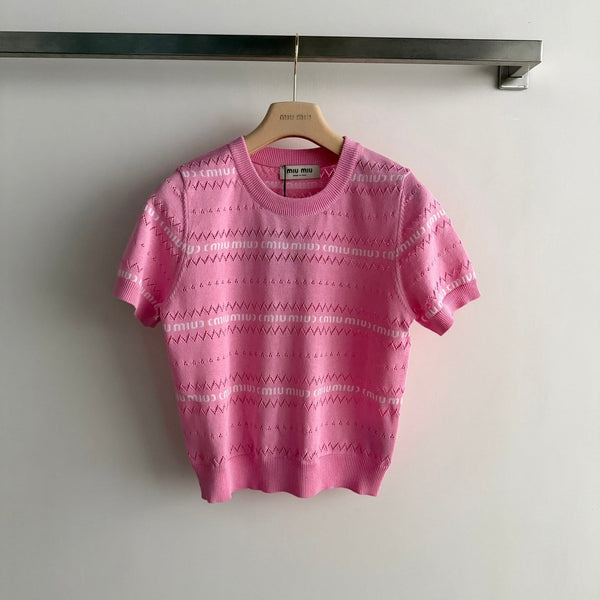 Miu 26s Pullover Pink Knit 363760