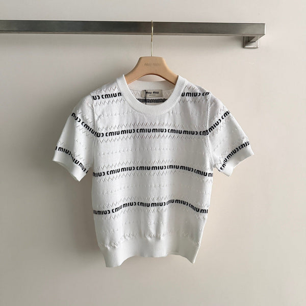 Miu 26s Pullover Black White Knit 363761