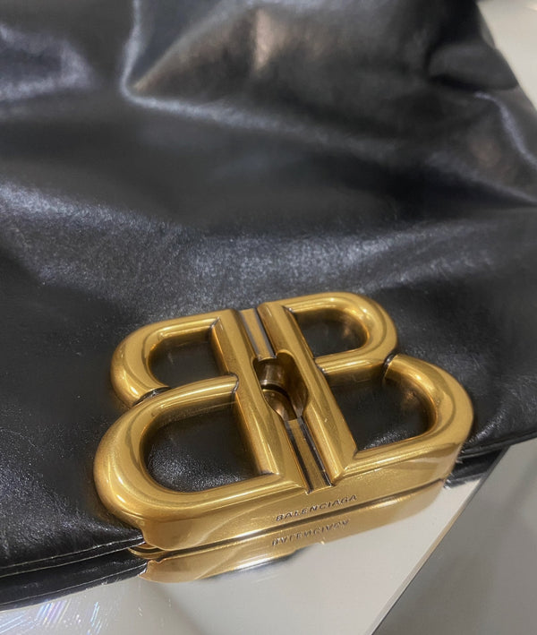 MONACO SLING BAG 27 IN BLACK SOFT LAMBSKIN