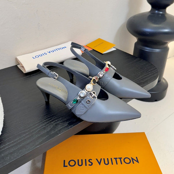 LV Vibe Slingback 6cm Slate Grey Cowhide 580332