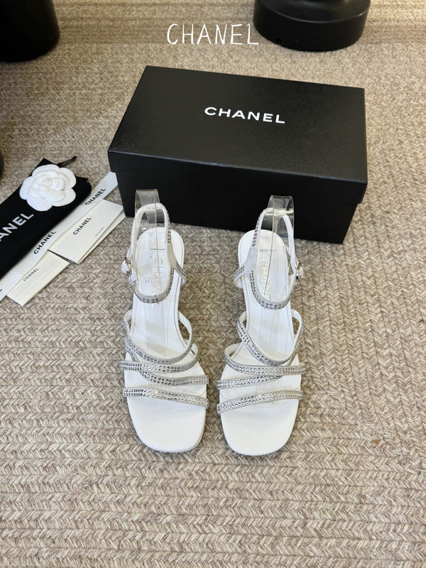 CC 26s Strappy Sandals 6cm White Sheepskin 736750