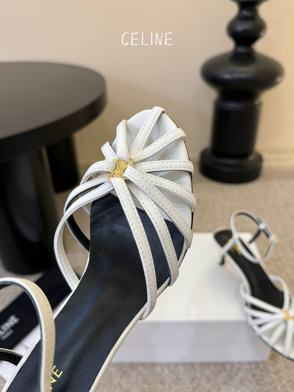 CL Triomphe Sandal 6.5cm White Lambskin 835890