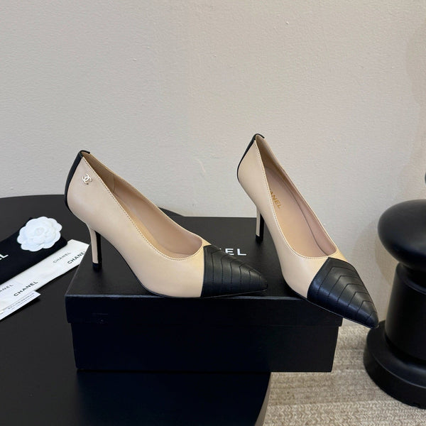 CC 26ss Pump Black Beige Lambskin 835696