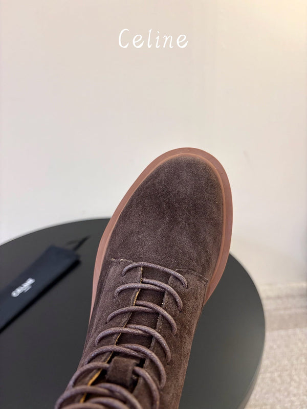CE 26s Triomphe Platform Martin Boots Coffee Suede 104889