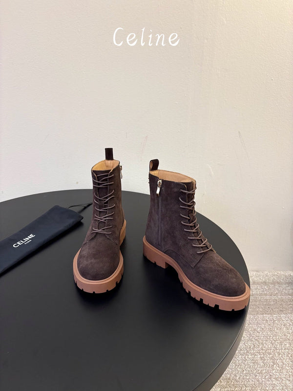 CE 26s Triomphe Platform Martin Boots Coffee Suede 104889