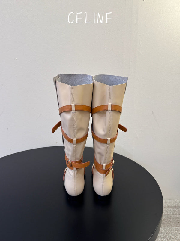CE 26s Pirate Boots Beige Tan Brown Lambskin104894