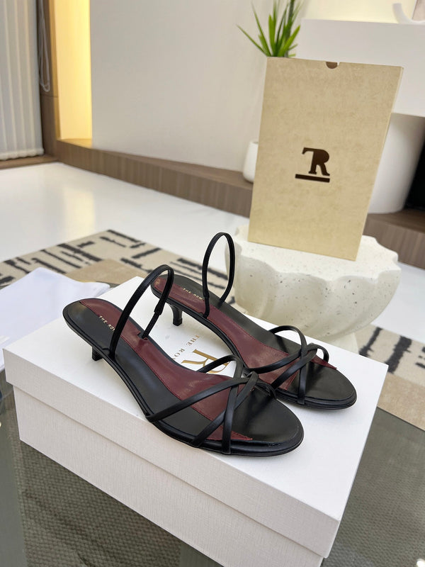 TR 26s Strappy Sandals Black Burgundy Lambskin 997830