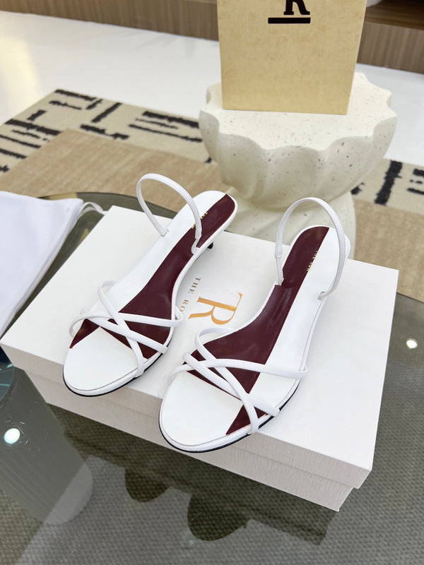 TR 26s Strappy Sandals White Burgundy Lambskin 997831