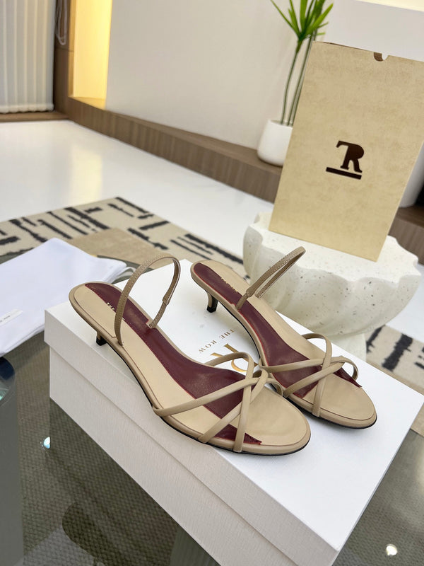 TR 26s Strappy Sandals Beige Burgundy Lambskin 997832