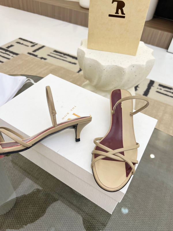 TR 26s Strappy Sandals Beige Burgundy Lambskin 997832