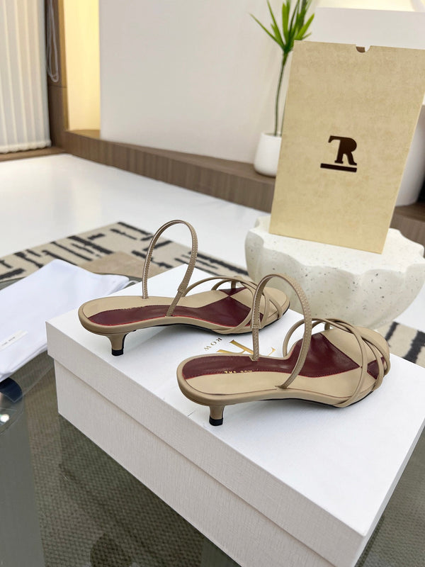 TR 26s Strappy Sandals Beige Burgundy Lambskin 997832