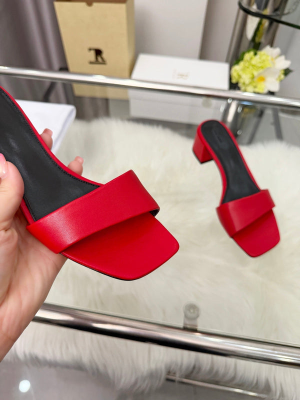 The Row New Chocolate Slide Red Lambskin 707566