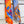 First & Chic Scarf 90 CM In Orange Colorful Silk Twill 202492
