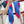 Rocabar De Rire Scarf 90 CM In Blue Colorful Silk Twill 206453