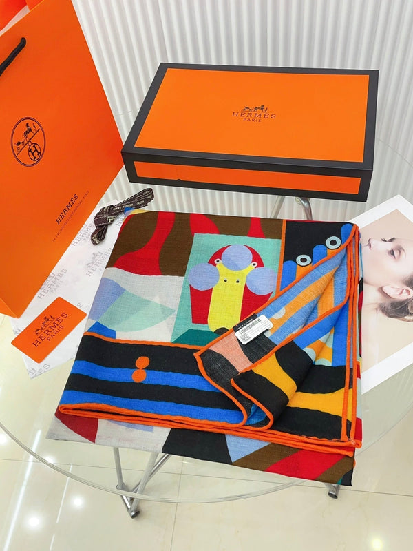 Parade en Fanfare Scarf 140 CM Colorful Cashmere And Silk 325967