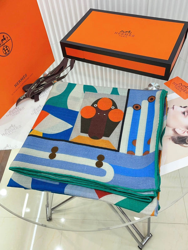 Parade en Fanfare Scarf 140 CM Colorful Cashmere And Silk 325968