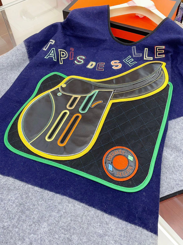 PONCHO 130 CM IN COLORFUL CASHMERE WITH HAND-ROLLED EDGES 371988
