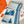 Les Sangles En Finesse Rectangle Scarf 180 CM In Light Blue Coloful Cashmere And Silk 373656
