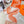 SCARF 180 CM IN FIRE ORANGE MIX WHITE CASHMERE
