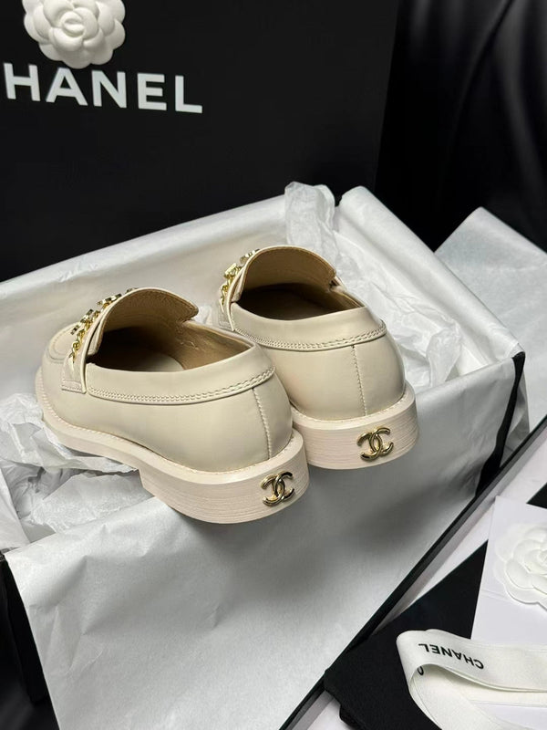 CC Loafers Cream Quilted Calfskin
