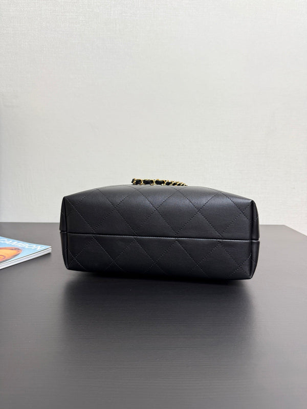 CC 25A Tote Bag 28cm Black Calfskin