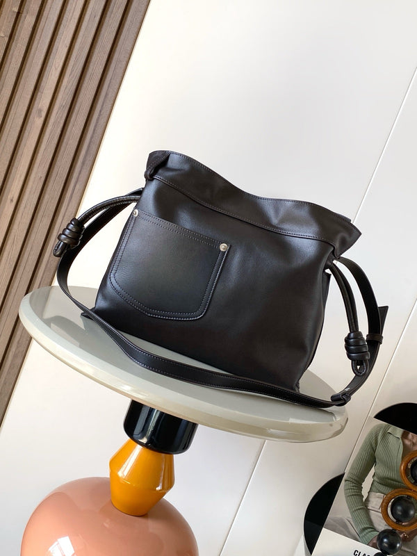 Loewe Panta Medium 30 Flamenco Clutch Bag Chocolate Calfskin