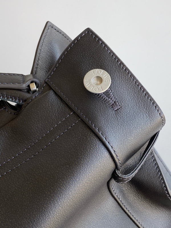 Loewe Panta Medium 30 Flamenco Clutch Bag Chocolate Calfskin