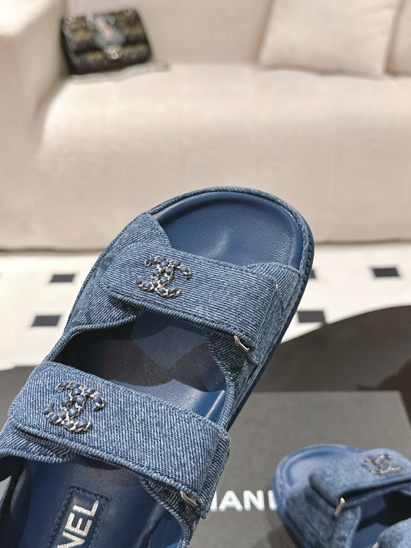 CC 25 Dad Deals Sandals Demin Blue Demin Fabric 237563