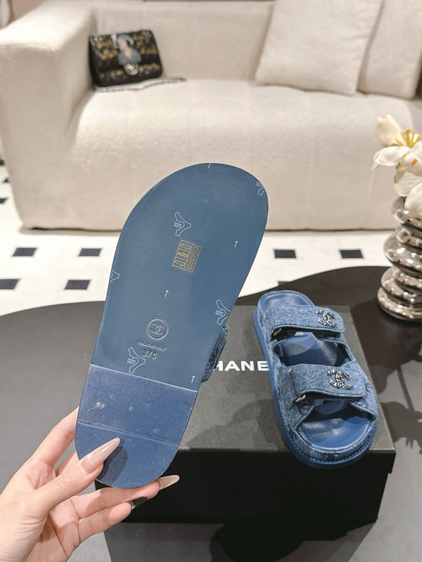 cc 25p dad mule sandal blue denim 237573
