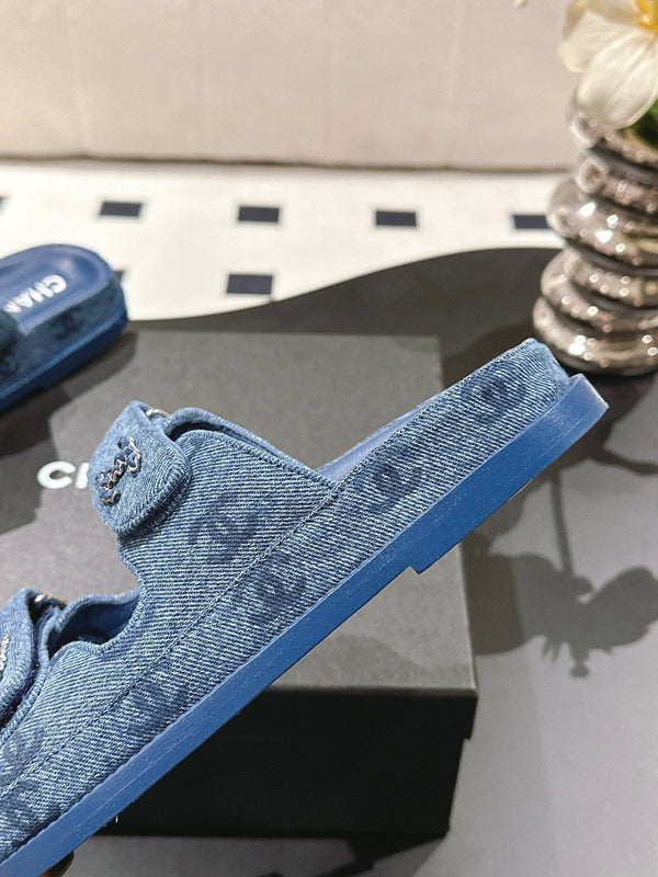 cc 25p dad mule sandal blue denim 237573