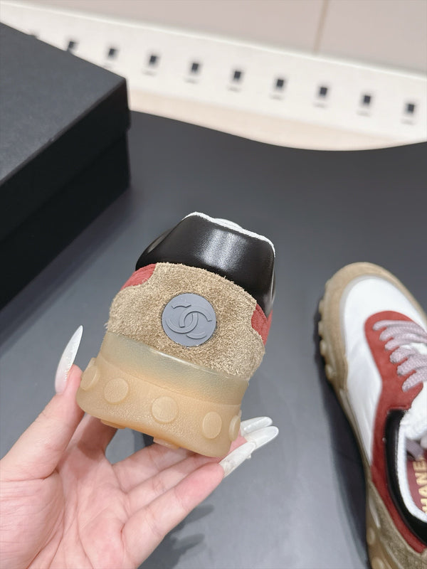 CC 26s Platform Casual Sneakers Brown White Red Suede Lambskin 962909