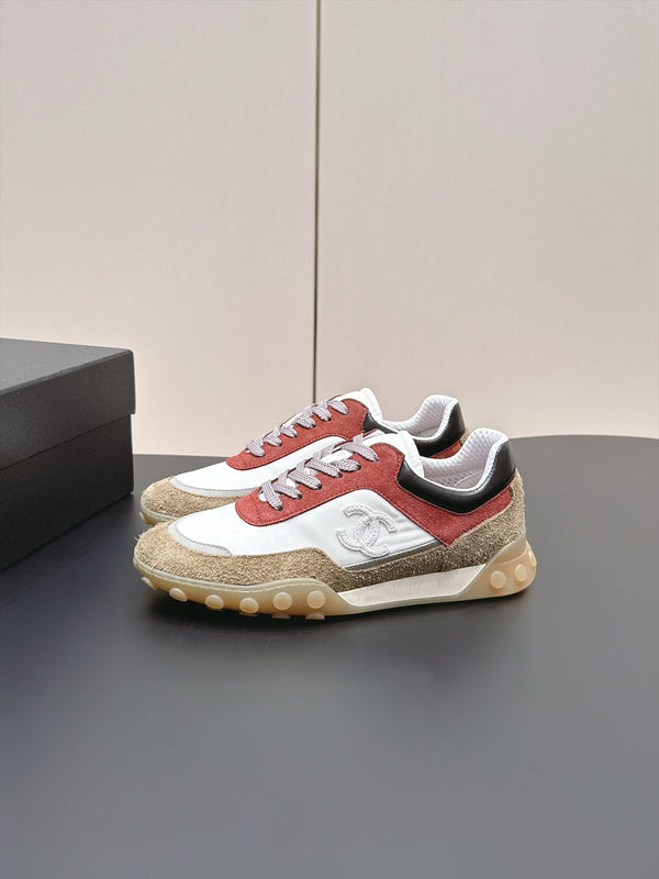 CC 26s Platform Casual Sneakers Brown White Red Suede Lambskin 962909