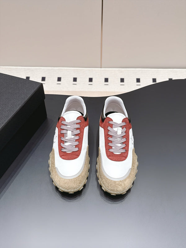 CC 26s Platform Casual Sneakers Brown White Red Suede Lambskin 962909
