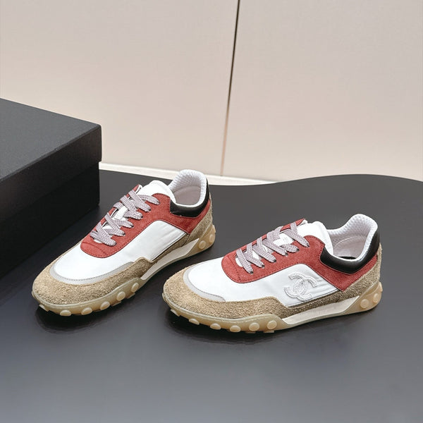 CC 26s Platform Casual Sneakers Brown White Red Suede Lambskin 962909