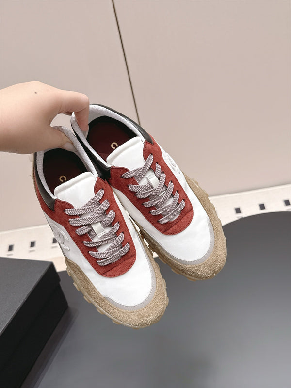 CC 26s Platform Casual Sneakers Brown White Red Suede Lambskin 962909