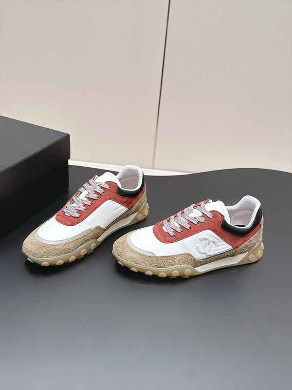 CC 26s Platform Casual Sneakers Brown White Red Suede Lambskin 962909