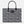 Versace Black White Logo Print Denim Canvas Tote Bag 40 With Cowhide Handle 175563