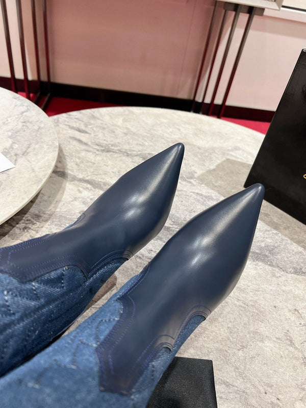CL Santiabooty 85 Mm Low Boots Nappa Leather And Denim