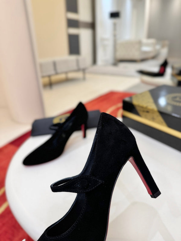 CL Pump 8.5cm Black Suede 825371