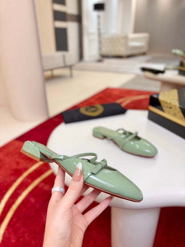 CL Jane Nina Mules Green Patent Leather 825193