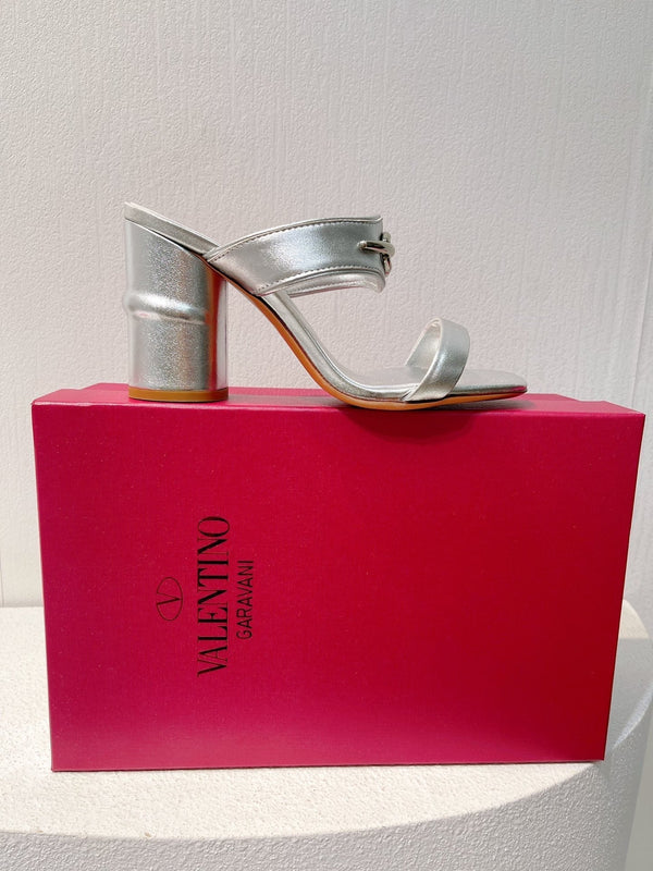 VT Heeled Sandal Silver Cowhide 292883