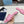 PRA SAFFIANO PATENT SLIDES OSTRICH MOTIF PINK CALFSKIN
