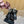 NUIT SANDALS 85 IN BLACK CREPE SATIN AND BLACK RHINESTONES