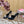 DC Rhinestone Buckle Mules Black Suede & Sheepskin 926025