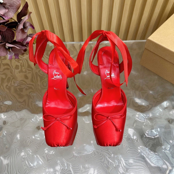 CL 25C Cassia Lace Up Alta 160mm Red Silk 221614