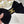 BLACK VELVET WITH GOLD LOGO HAIRPIN 387059