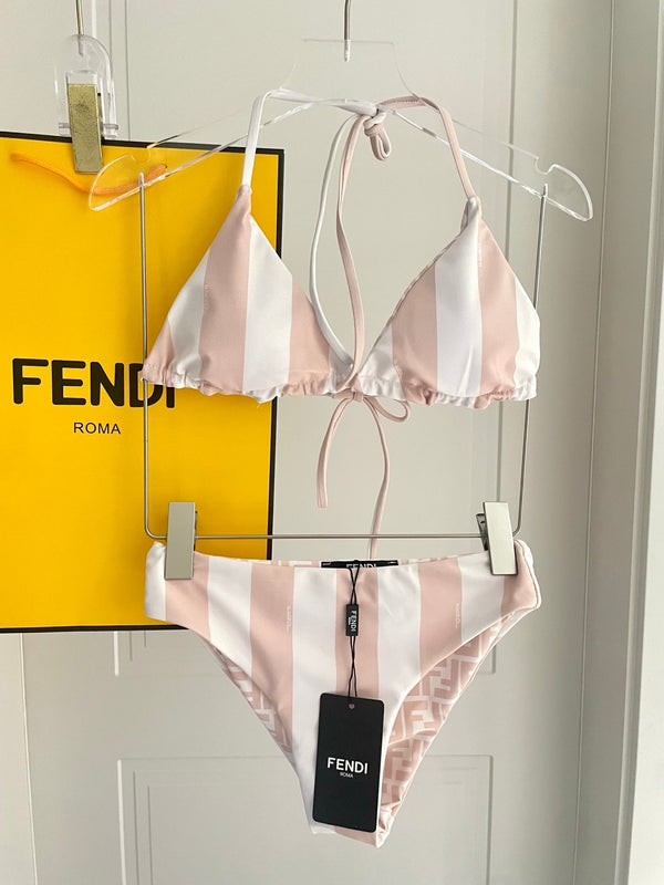 Fendi Swimsuit Pink White Technical Fabric 180516