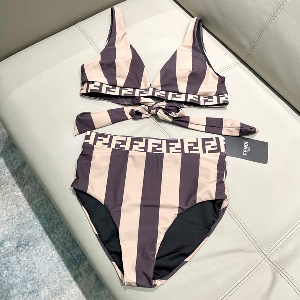 Fendi Swimsuit Brown Beige Technical Fabric 180518